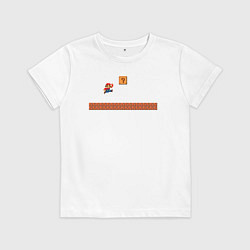 Футболка хлопковая детская Mario 8 bit, цвет: белый