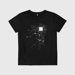 Футболка хлопковая детская Сердце хакера, цвет: черный