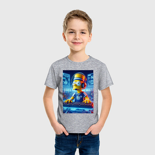 Детская футболка Cool Bart Simpson - esport / Меланж – фото 3