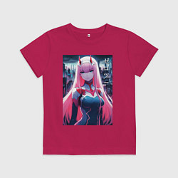 Футболка хлопковая детская Darling in the Franxx - zero two - ai art, цвет: маджента