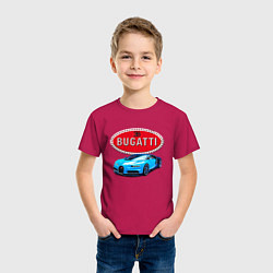 Футболка хлопковая детская Bugatti - motorsport, цвет: маджента — фото 2