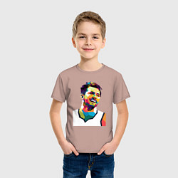 Футболка хлопковая детская Luka smile, цвет: пыльно-розовый — фото 2