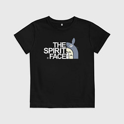 Футболка хлопковая детская Tororo - the spirit face, цвет: черный