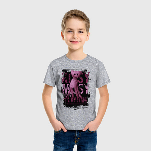 Детская футболка Кисси Мисси из Poppy Playtime / Меланж – фото 3