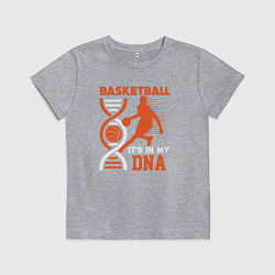 Футболка хлопковая детская Баскетбол у меня в днк, цвет: меланж