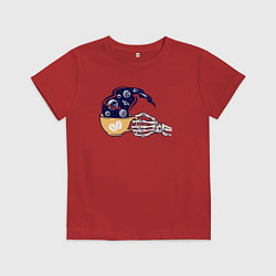 Футболка хлопковая детская Кофейный космос, цвет: красный