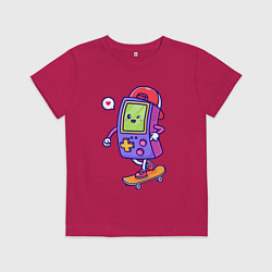 Футболка хлопковая детская Tetris skater, цвет: маджента