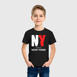 Футболка хлопковая детская The city of New York, цвет: черный — фото 2