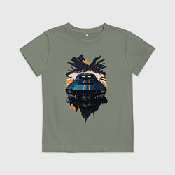 Футболка хлопковая детская Мустанг, цвет: авокадо