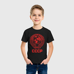 Футболка хлопковая детская Герб СССР - Союз Советских Социалистических Респуб, цвет: черный — фото 2