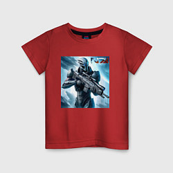 Футболка хлопковая детская Mass Effect - N7 ai art, цвет: красный
