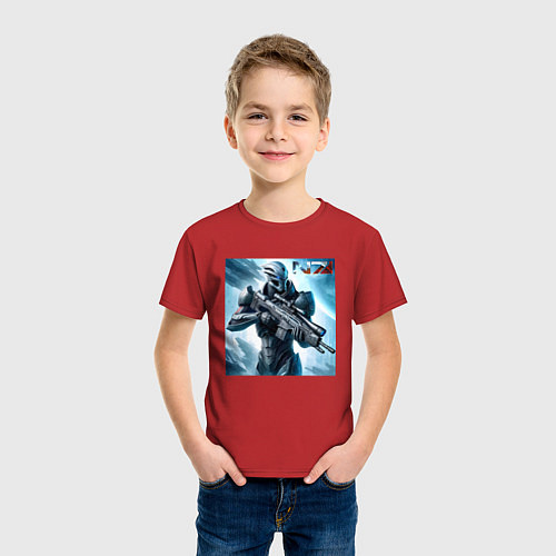 Детская футболка Mass Effect - N7 ai art / Красный – фото 3