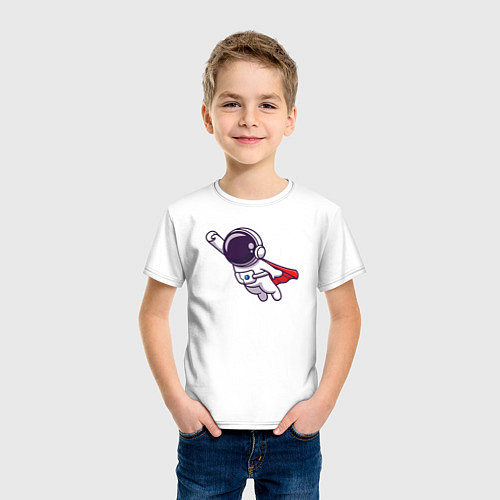 Детская футболка Космонавт супермен / Белый – фото 3