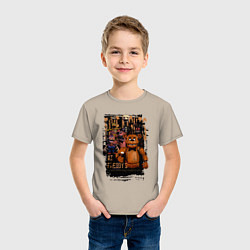 Футболка хлопковая детская Аниматроники из Five Nights at Freddys, цвет: миндальный — фото 2