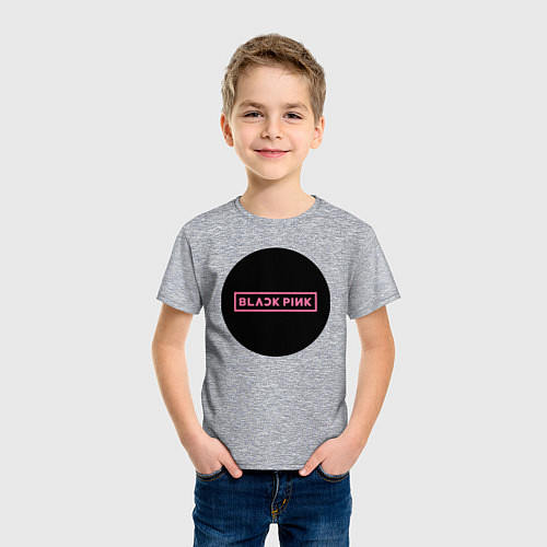 Детская футболка Blackpink logotype - group of South Korea / Меланж – фото 3