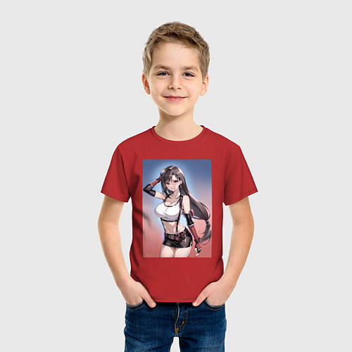 Детская футболка Тифа Локхарт из Final Fantasy VII / Красный – фото 3