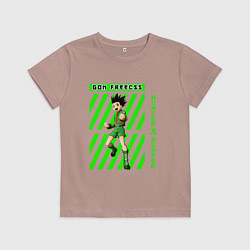Футболка хлопковая детская Хантер Гон полоска, цвет: пыльно-розовый