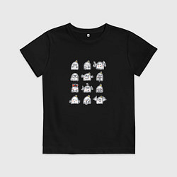 Футболка хлопковая детская Привидения, цвет: черный
