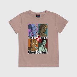 Футболка хлопковая детская The real ghostbusters, цвет: пыльно-розовый