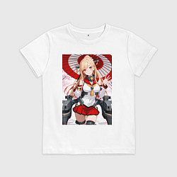 Футболка хлопковая детская Марин Китагава косплей Azur Lane, цвет: белый