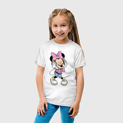 Футболка хлопковая детская Minnie Mouse in music, цвет: белый — фото 2