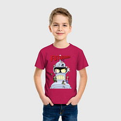 Футболка хлопковая детская Futurama all, цвет: маджента — фото 2