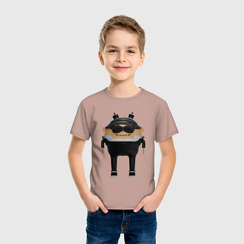 Детская футболка Cartoon agent female in black suit / Пыльно-розовый – фото 3