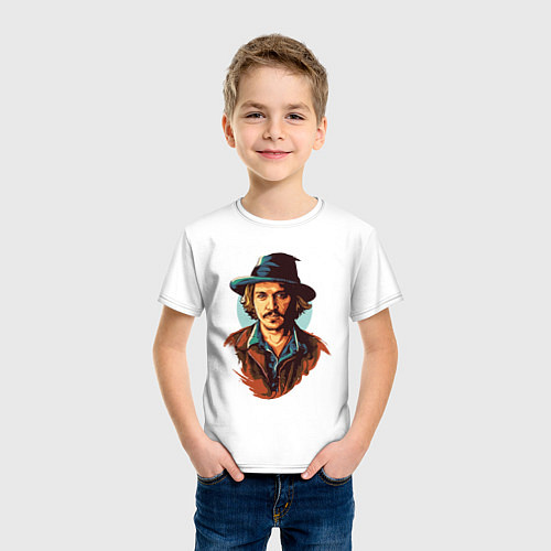 Детская футболка Джонни Депп / Белый – фото 3