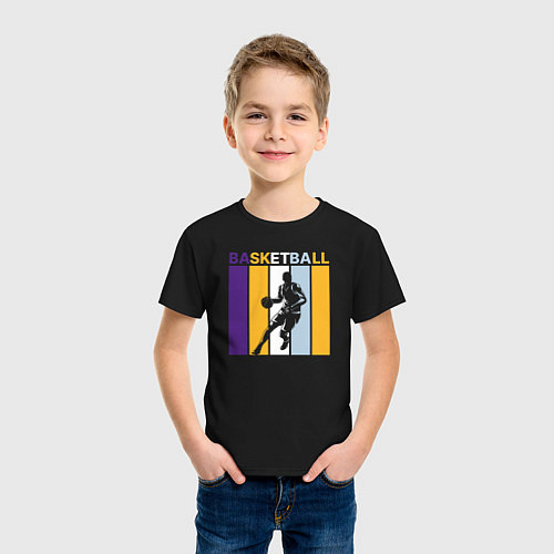 Детская футболка Play basketball / Черный – фото 3