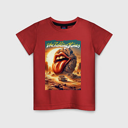 Футболка хлопковая детская Rolling Stones - stylization of the logo, цвет: красный