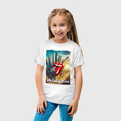 Футболка хлопковая детская Rolling Stones - logo-guitar, цвет: белый — фото 2