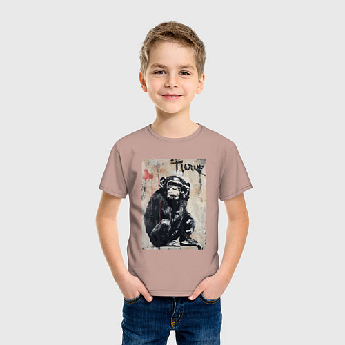 Детская футболка Style monkey / Пыльно-розовый – фото 3