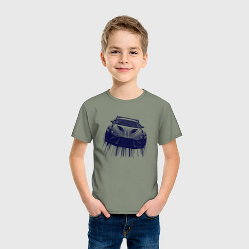 Детская футболка Спорткар в синих тонах / Авокадо – фото 3