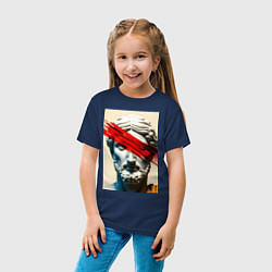 Футболка хлопковая детская Штрих на античной статуе, цвет: тёмно-синий — фото 2