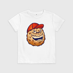 Футболка хлопковая детская Печенье в кепке, цвет: белый