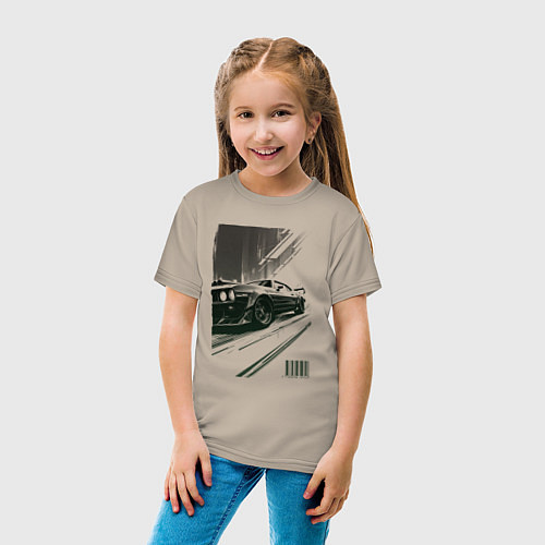 Детская футболка Гоночный спорткар / Миндальный – фото 4
