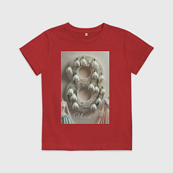 Футболка хлопковая детская Ландыши девушкам на 8 марта, цвет: красный