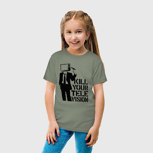 Детская футболка Убей свой телевизор / Авокадо – фото 4