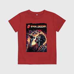 Футболка хлопковая детская Rolling Stones singer Mick Jagger, цвет: красный