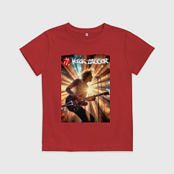 Футболка хлопковая детская Mick Jagger - lead singer of The Rolling Stones, цвет: красный