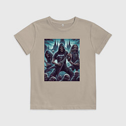 Футболка хлопковая детская Metallica - thrash metal, цвет: миндальный