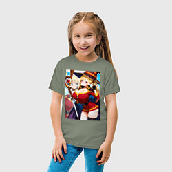 Футболка хлопковая детская Марин Китагава косплей Мегумин, цвет: авокадо — фото 2