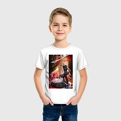 Футболка хлопковая детская Марин Китагава косплей ведьмочки, цвет: белый — фото 2