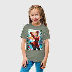 Футболка хлопковая детская Марин Китагава косплей 002 Darling in the Franxx, цвет: авокадо — фото 2