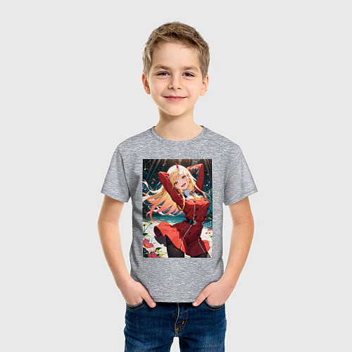 Детская футболка Марин Китагава косплей 002 Darling in the Franxx / Меланж – фото 3