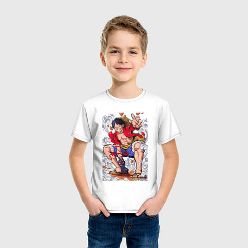Детская футболка One piece Луффи / Белый – фото 3