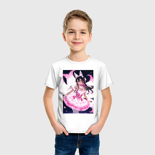 Детская футболка Лиса танцует в платье / Белый – фото 3