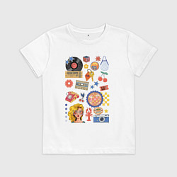 Футболка хлопковая детская Ретро вещи из 90 годов, цвет: белый