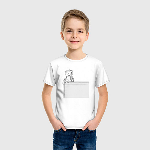 Детская футболка Одинокий робот / Белый – фото 3