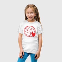 Футболка хлопковая детская Volley love, цвет: белый — фото 2